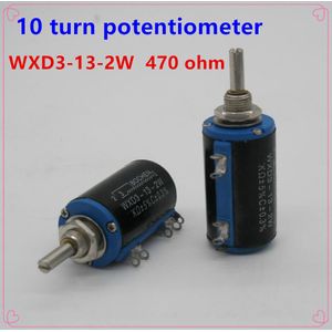 10 stks WXD3-13-2W As Dia 470 ohm Rotary side Multiturn Potentiometer 10 turn potentiometer 10 ring potentiometer