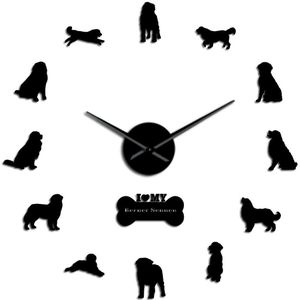 Berner Sennenhond Frameloze Wandklok Berner Sennenhund Diy Giant Wandklok Berner Vee Hond Thuis Deocr Grote Muur Horloge