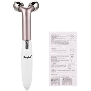 2 In 1 Elektrische Gezicht Massager Roller 3D V Gezicht Lijn Vorm Verwarmde Wimperkruller Makeup Rimpel Remover Huid Lifting beauty Tool