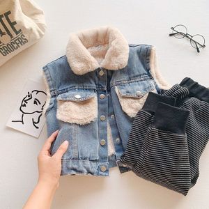 Kinderen Vest Kinderen Vest Kinderen Vest Kasjmier Cowboy Vest Dikke Winter Kleding Jongens En Meisjes Vest Vest Schouder Baby Warm