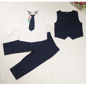 Gentleman Baby Boy Kleding Bruiloft Kostuum baby Kinderen Kids Vest + Shirt + Broek + Tie 3 stks pak 2-6Year /herfst Baby Outfit BC1301