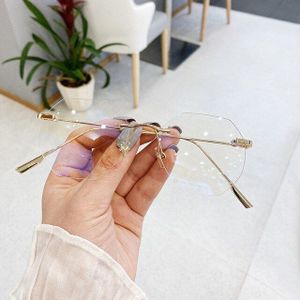 Blauw Llight Blokkeren Randloze Bril Frame Vrouwen Spektakel Bijziendheid Transparante Bril Mode Mannen Brillen Auto Driver Bril