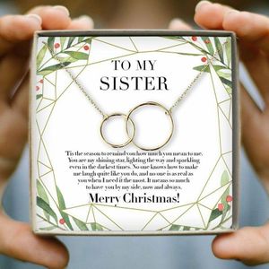 Grijpende Dubbele Cirkel Kettingen Voor Vrouwen Om Mijn Zusters Keten Ketting Voor Zus Familie Kerst Sieraden