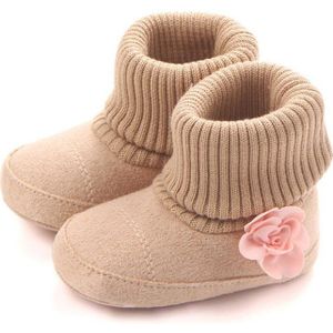 Herfst Winter Pasgeboren Meisje Schoenen Wieg Kinderwagen Gebreide snowboots Kids Warm Houden Bloem Boot 0-12 M M1 M1