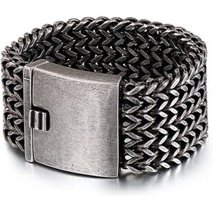 12/30Mm Wide Chain Armband Mannen Vintage Zwart Rvs Heren Armbanden & Armbanden Massive Biker Sieraden Voor man