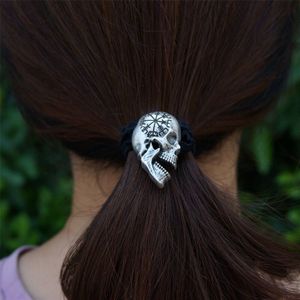 1Pcs Noorse Viking Schedel Vegvisir Elastische Haarband Amulet
