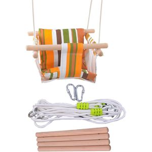 Baby Veiligheid Swing Stoel Opknoping Schommels Set Kinderen Speelgoed Schommelstoel Massief Houten Stoel Met Kussen Voor Baby Indoor Kamer Decor