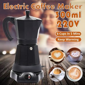 300Ml Elektrische Automatische Koffie Machine Mini Koffiezetapparaat Keuken Koffiekan Heater 6 Cups 3 Minuten Au Plug 220-240V Thee Pot