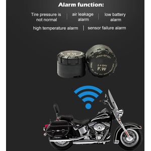 Motorfiets Bluetooth Bandenspanningscontrolesysteem met 2 Sensoren LCD Display Anti-Diefstal Functie Waterdicht voor Motorfietsen