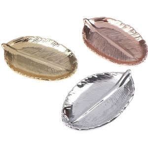 1 Pc Keramische Bladeren Plaat Boom Blad Sieraden Dessert Goud/Zilver Opbergvak Keramiek Sieraden Trinket Dish
