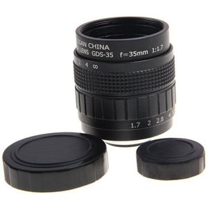 35mmF1.7 C-Mount Micro Enkele Lens Met Adapter Ring Telecine Lens Fixed Focus Lens Zwart Multi-layer Coating