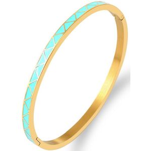 5 Kleur Driehoek Patroon Armbanden Voor Vrouwen Roestvrij Staal Goud Dunne Bangles Armbanden Oranje Blauw Kleur Emaille Sieraden