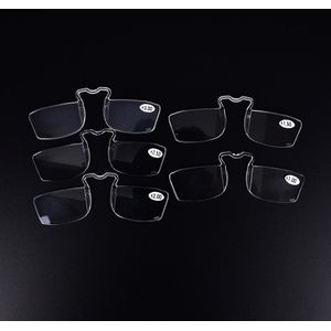 1Pcs Draagbare + 1 + 1.5 + 2 + 2.5 + 3 Geen Frame Clip Op Neus Leesbril oudere Spiegel Neus Clip Mini Kleine Brillen