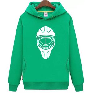 JETS goedkope unisex green hockey hoodies Sweatshirt met een hockey masker voor mannen & vrouwen