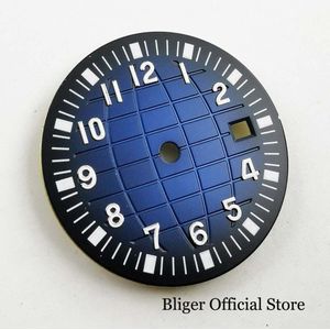 BLIGER 31.5mm Horloge Wijzerplaat Met Datum Venster Aarde Patroon Fit Automatische Beweging