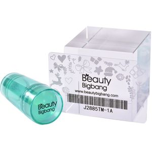 Beautybigbang Dubbele Hoofd Siliconen Nail Stamper Clear Green Jelly 2.2Cm 2.8Cm Manicure Hoofd Nail Art Stempelen Schraper Tool