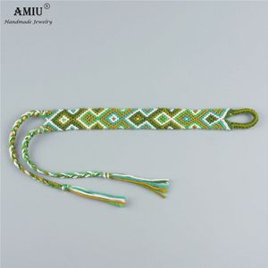 Amiu Handgemaakte Bohemian Geweven Vriendschap Armbanden Etnische Macrame Koord Vrouwen Verstelbare Gevlochten Enkelband Beste Vriend Armband