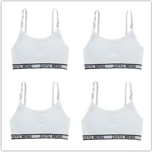 4 Stk/partij Meisjes Sport Beha Puberteit Ondergoed Draadloze Tiener Sport Beha Katoen Crop Top 8-14Years