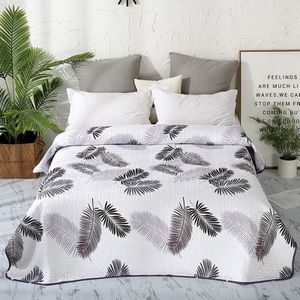Zwart Wit Blad Afdrukken Polyester Katoenen Sprei Kussensloop Quilt Dekbed Bed Covers Laken Deken Quilten #/L