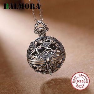 Balmora 100% 925 Puur Zilver Holle Zakje Hanger Voor Vrouwen Vintage Lucky Hanger Thai Zilveren Sieraden Accessoire Zonder Ketting