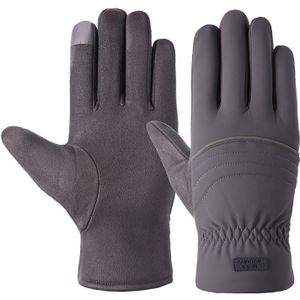 Winter Mannen Sport Plus Pluche Dikke Warme Kasjmier Fietsen Riding Mittens Elastische Imitatie Lederen Touch Screen Rijden Handschoen C65