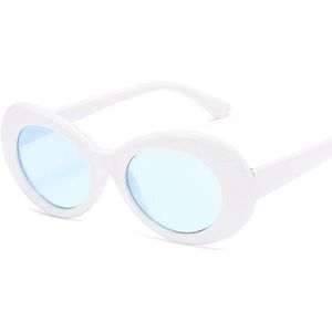 AIMISUV Kurt Cobai stijl Ovale Zonnebril Vrouwen Vintage Retro Ronde Frame witte zonnebril Hip Hop Eyewear UV400