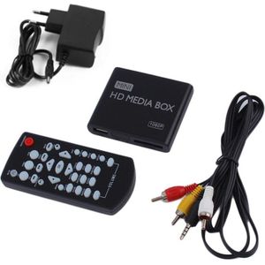 Mini Media Player 1080P Hdd Media Box Tv Box Video Multimedia Speler Full Hd Met Sd Mmc Kaartlezer 100Mpbs Eu Plug