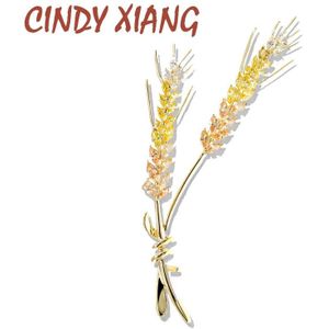 Cindy Xiang Zirconia Tarwe Oren Broches Voor Vrouwen Plant Pin Broche Koperen Sieraden Jas Accessoires