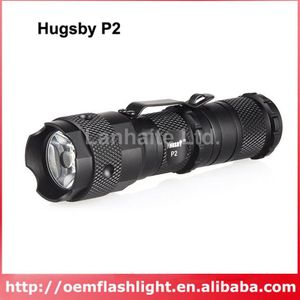 Hugsby P2 Cree XR-E Q5 230 Lumen 3-Mode LED Zaklamp-Zwart (1xAA/1xCR123/1 x 16340/1x14500)