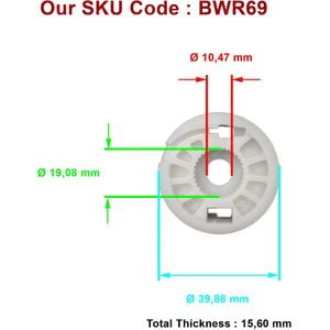 Bross Auto-onderdelen BWR69 Power Elektrische Ruitbediening Regulator Wiel Linker Achterdeur Voor Mercedes W210 Voor Achter Voor Bmw e46