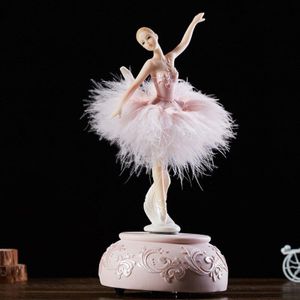 Ballerina Muziekdoos Dansen Meisje Zwanenmeer Carrousel Met Veer Voor AUG889