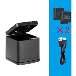 Voor Gopro Hero 5/6/7 Blcak Batterij Met Drie Poorten Usb Charger Kit Voor Go Pro Hero 7 6 5 Black Action Sport Camera Accessoires