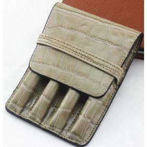 Handgemaakte Lederen Pen Case Bag Potlood Fontein Sleeve Bag Vintage Pouch Voor 4 Pen Stylus Balpen Leuke Stationair