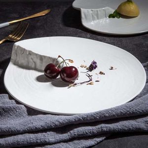 2 Size Servies Keramische Schotel Plaat Onregelmatige Porselein Creatieve Keuken Tafel Moderne Europese Decoratieve Dessert Steak Lade