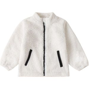 Stijl Winter Kinderen Kleding Herfst Solid Teddy Bontjas Met Rits Lange Mouwen Europese En Amerikaanse