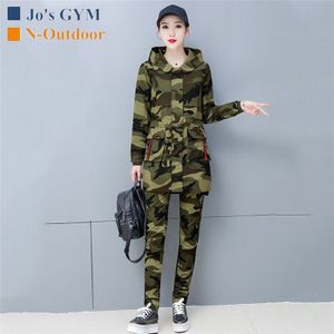 Mode Vrouwen Lange Windjack Vrouwelijke Outdoor Camouflage Lente Herfst Katoen Hooded Casual Tij Wilde Slim Jassen