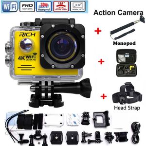 HD Actie Camera wifi voor rijke Extreme Sport camera Video 1080P 30m Waterdichte sport camrea Extra hoofd band + tas + Monopod