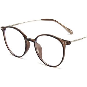 2022 Ovale Brilmontuur Retro Licht Meter Nagel Anti Blauw Licht Bril Vrouwen Veelzijdige Temperament Flat Licht Glazen