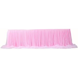 Tulle Tafel Rok Voor Bruiloft Decoratie Verjaardag Baby Shower Party Decor Wit Roze Servies Tafelkleed Thuis Textiel 100X75 cm