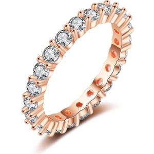 Mode Bruiloft Fijne Ring Voor Vrouwen Met Beknopte Klassieke Multicolor Mini Zirconia Rose Gold Kleur Vinger Ring Sieraden