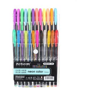 12/18/24/36/48 Kleuren Glitter Gel Pennen Set Voor Volwassen Kinderen Kleurboek Diy Journals Tekening doodling Art Markers Pen