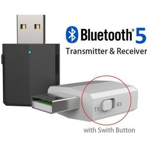 5.0 USB Bluetooth Zender Voor TV Hoofdtelefoon Mini 3.5mm AUX Bluetooth Ontvanger TX RX Modus Stereo Muziek Ontvanger adapter