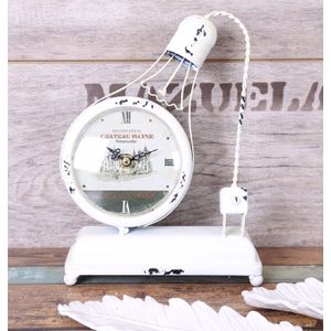 Creatieve Handgemaakte Collectibles Model Ornamenten Versierd Bar Bell Bulb Stijl Reloj Tafelklok Vintage Interieur
