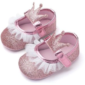 Peuter Baby Meisjes Prinses Lace Crib Schoenen Kroon Pasgeboren Prewalker Soft Sole Sneakers Casual
