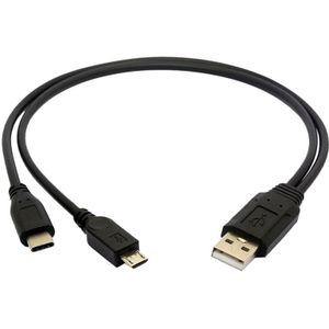 Usb 2.0 Type A Male Naar Male Dual Micro Usb Y Splitter Opladen Datakabel Hi 888