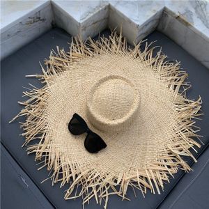 Vrouwen Brede Rand Zomer Zon Hoeden Opvouwbaar Soft Hollow Out Raffia Strooien Hoed Dames Bone Outdoor Toevallige Strand cap Panama