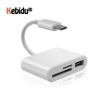 3 In 1 Usb Type C Adapter Kaartlezer Kabel Sd & Micro Sd Tf Verbinding Smart Geheugenkaart reader Voor Macbook Pro Type-C Poort