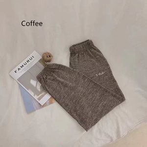 Sanderala Vrouwen Katoenen Pyjama Bloeiers Broek Herfst Elastische Losse Broek Taille Effen Pyjama Bodem Thuis Slapen Ondergoed