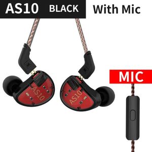 Kz AS10 Balans Amateur 5BA Bedrade Hoofdtelefoon Hifi Bass In Ear Monitor Game Koptelefoon Noise Cancelling Oordopjes Gemeenschappelijke Headset