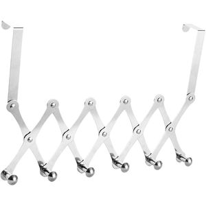 Deur Opknoping Haak Punch Gratis Deur Hanger Hoeden Tassen Houder Tie Sjaal Sleutel Haak Verstelbare Muurhanger Kledingrek Handdoek plank